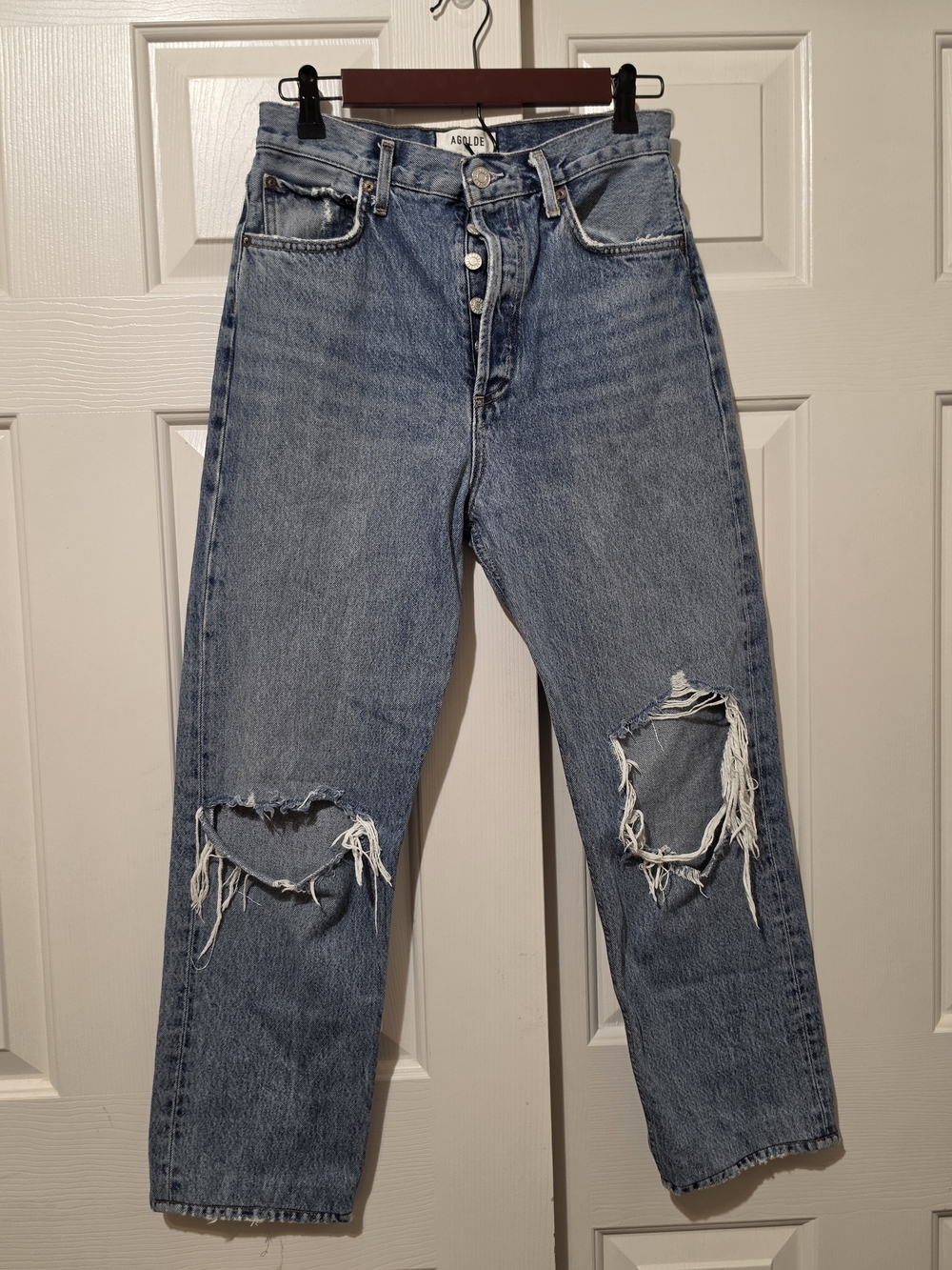 AGOLDE 90s Pinch Waist Jeans High Rise Straight Leg Light Wash Womens Size 27